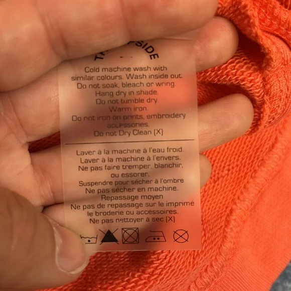 The Upside Coral & Yellow Embroidered Logo Pullover Sweatshirt XS - Picture 8 of 9